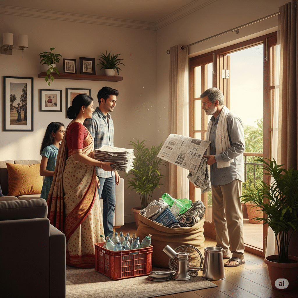 Indian household Selling to kabadiwala