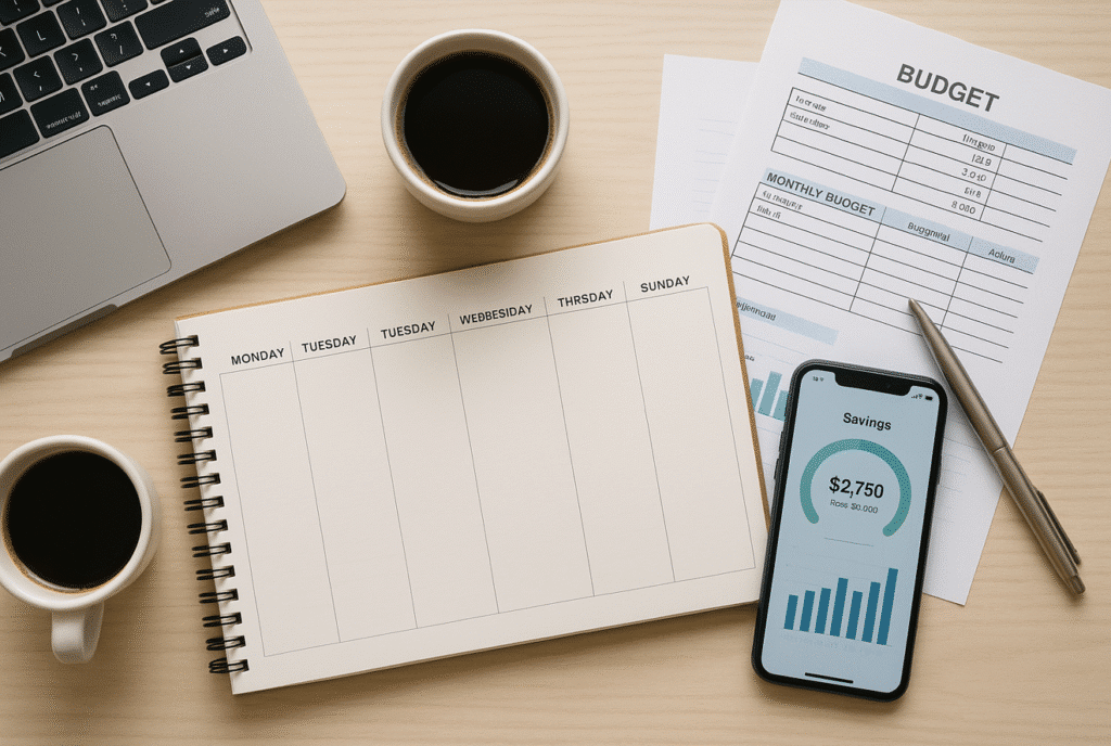 Personal Finance System on a desk